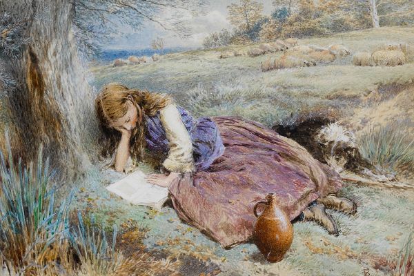 Myles_Birket_Foster_The_shepherdess c. 1899